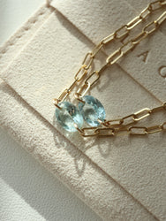 Aquamarine -chain bracelet-