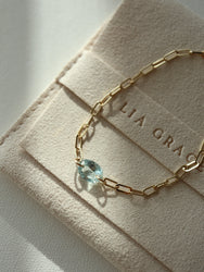 Aquamarine -chain bracelet-