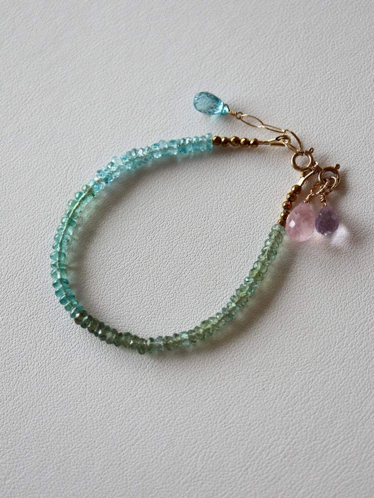 Green Sapphire/Blue Zircon/Blue Tourmaline