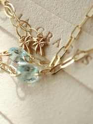 Aquamarine -chain bracelet-