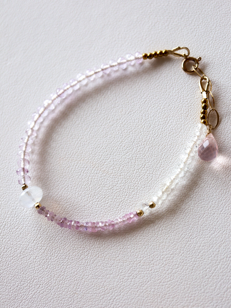 Moon stone /Pink Sapphire/Pink Amethyst
