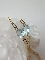 Aquamarine -chain bracelet-