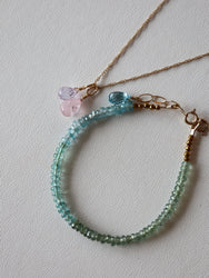 Green Sapphire/Blue Zircon/Blue Tourmaline
