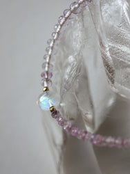 Moon stone /Pink Sapphire/Pink Amethyst