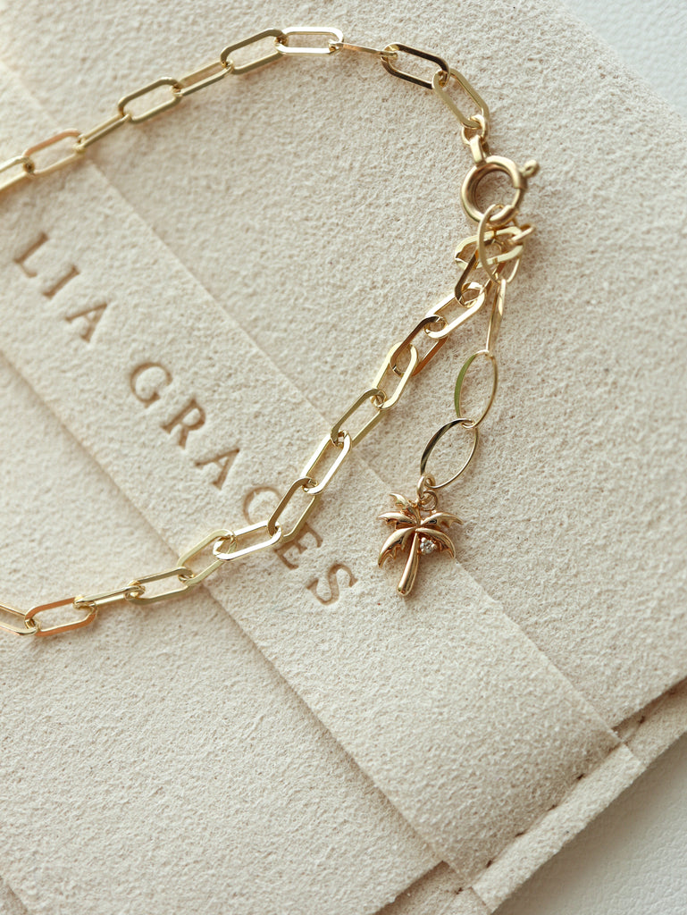 Aquamarine -chain bracelet-