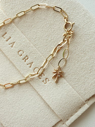 Aquamarine -chain bracelet-