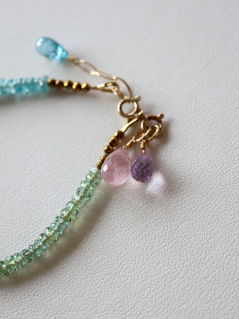 Green Sapphire/Blue Zircon/Blue Tourmaline