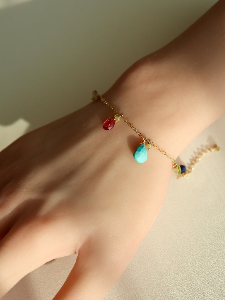 Turquoise / Yellow diamond / Pink Tourmaline & more