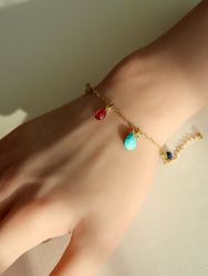 Turquoise / Yellow diamond / Pink Tourmaline & more