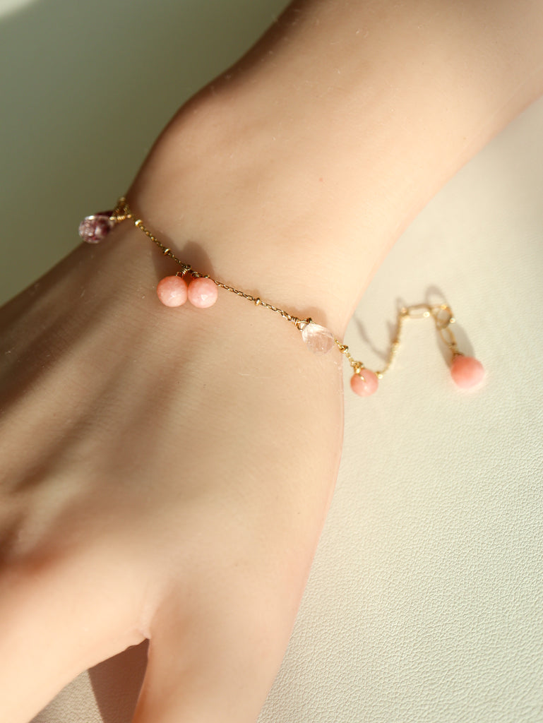 Pink Opal / Morganite / Rhodolite Garnet